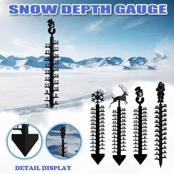 Снежинка Снегомер Снегоход Снегоход Металлическая Снегомерная Линейка Открытый Сад Украшения One Size