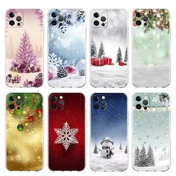 Снежинка Снежный Рождественский прозрачный чехол для Apple iPhone 11 14 13 Pro 12 7 8 Plus SE 2022 XR X XS Max 6 6S силиконовый чехол для телефона iPhone 14 Pro Max