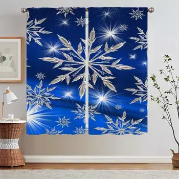 Снежинка затемняющие шторы для гостиной украшения затемняющие шторы 2 шт комплект оконные прозрачные шторы салон 2 шт жалюзи W50xH70cmx2pcs-CL