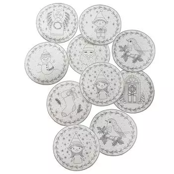 Снежинки Нашивки Вышивка Водорастворимые швейные художественные наборы для творчества Набор для вышивки Вышитые вручную новогодние елочные украшения