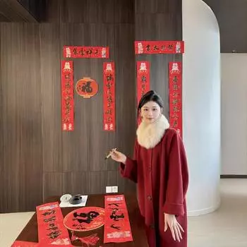 Снежная ночь новогодняя красная куртка из кашемира на осень и зиму для женщин-невест красного цвета корейского выпуска свободное двухстороннее шерстяное пальто из шерсти S recommended weight 90-55kg