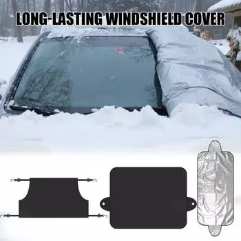 Снежный чехол Водонепроницаемый антифриз Защитное покрытие для лобового стекла автомобиля с двухсторонним дизайном Устойчивый к УФ-излучению чехол с присоской S 1pc