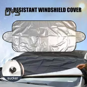 Снежный чехол Водонепроницаемый антифриз Защитный чехол для лобового стекла автомобиля с двухсторонним дизайном Устойчивый к УФ-излучению чехол с присосками S 1pc