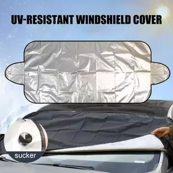 Снежный чехол Водонепроницаемый антифриз Защитный чехол для лобового стекла автомобиля с двухсторонним дизайном Устойчивый к УФ-излучению чехол с присосками S 1pc