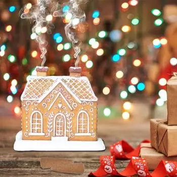 Снежный дом курильница съемная основа твердая смола бревенчатая хижина держатель конуса для благовоний настольный орнамент гостиная офис украшение дома подарок на день рождения темно-желтого