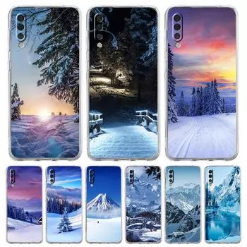 Снежный горный рождественский чехол для телефона Samsung Galaxy A52 A50 A70 A30 A40 A20S A20E A02S A12 A22 A72 A32 5G A04s прозрачный чехол Samsung A10