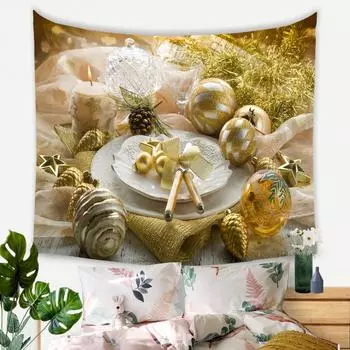 Снежный настенный гобелен, рождественская настенная елка, настенная подвеска, великолепная рождественская елка, камин, подарки 95x73cm