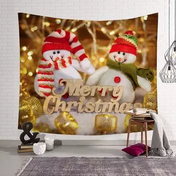 Снежный настенный гобелен, рождественская настенная елка, настенная подвеска, великолепная рождественская елка, камин, подарки 95x73cm