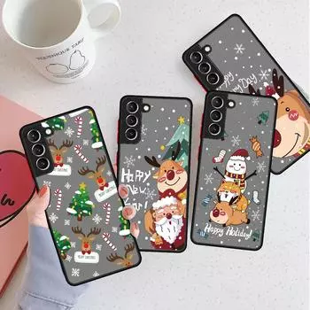 Снежный Рождественский Матовый Чехол Для Samsung Galaxy S22 S20 S21 FE S10 S9 Plus S8 Capa Note 20 Ultra 10 Lite Phone Fundas Samsung S22 5G