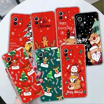 Снежный Рождественский прозрачный чехол для Xiaomi Mi Poco X3 NFC M3 Pro F3 F1 11 Lite 12 Note 10 11T 9T Прозрачный чехол для телефона Xiaomi Poco F3