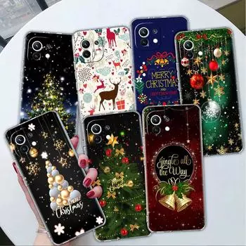 Снежный Рождественский прозрачный чехол для Xiaomi Mi Poco X3 NFC M3 Pro F3 F1 11 Lite 12 Note 10 11T 9T Прозрачный чехол для телефона Xiaomi Poco F3