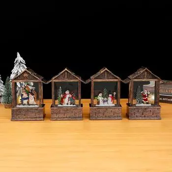 Снежный спрей с музыкальным светом Рождественский масляный светильник Ветряной светильник Лошадь Световое украшение Музыкальная шкатулка Рождественский подарок Old man