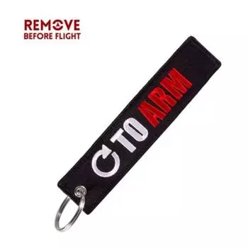 Снимите перед полетом Брелки для мотоциклов Go to Arm Брелки для ключей Safey Брелки с вышивкой чёрный