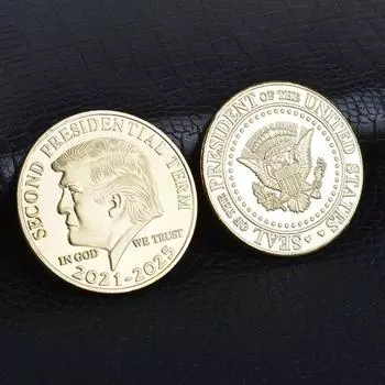 Снимок Трампа, золотая монета в пруфе, высеченная коллекционная памятная монета Трампа, двухсторонняя сувенирная монета изобразительного искусства золотистый