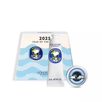 SNOOPY 2025 NEWYEAR Shea Hand Cream Shea Butter Kit Cream 30mL Shea Present Gift New Gift New Sovenir New Year Snoopy L OCCITANE & (Рука + Масло)