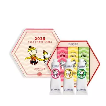 SNOOPY 2025 NEWYEAR Shea Hand Trio of 3 Hand Present Gift Women Men Popular New Gift New Souvenir New Year Snoopy L OCCITANE (Set Creams) Year s