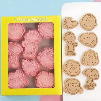 Snoopy 8 Piece Set Cookie Forms Cookie Molds Confectionery Supplies Kitchen Press Type Lunch Box Cooking Forms Set Biscuits Sweets Making