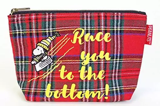 Snoopy check makeup bag