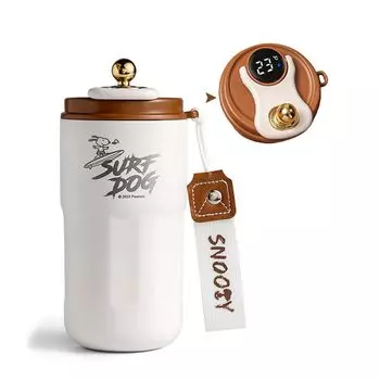 Snoopy Coffee Температура 6 часов Изготовлен из нержавеющей стали Вакуумная утечка воды Большой размер Подходит для простого использования термоса, Дисплей, Теплый/холодный термос, Сталь,