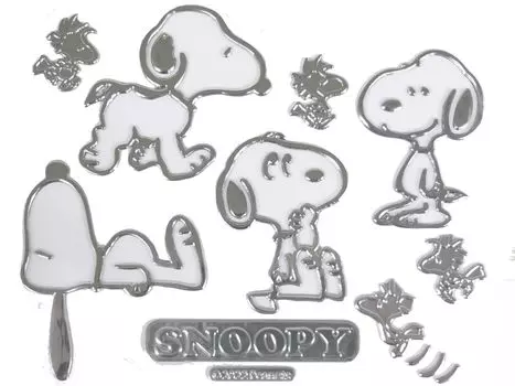 Snoopy Emblem Sticker 3D 3D Car Custom Decoration Character Stylish Cute Snoopy 4 Parts No.2 No. 2