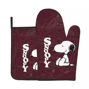 Snoopy Heat Resistant Pot Holder Oven Mittens Pot Holder Heat Resistant Mittens Stylish Cute Oven Mittens Burn Prevention Kitchen Mittens Can be used