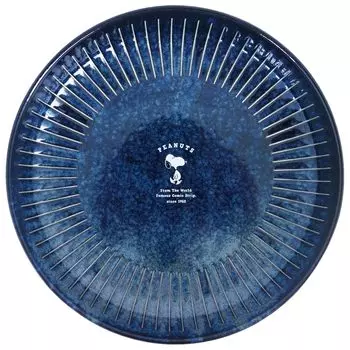 Snoopy Plate Curry Plate Pasta Plate 21cm Microwave Safe Dishwasher Safe Indigo Made in Japan 614117 Peanuts Approx.