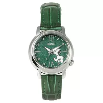 Snoopy Watch World Limited 100 шт., каждая с серийным номером, японская модель, ремешок из натуральной кожи, женские (зеленый) зелёный