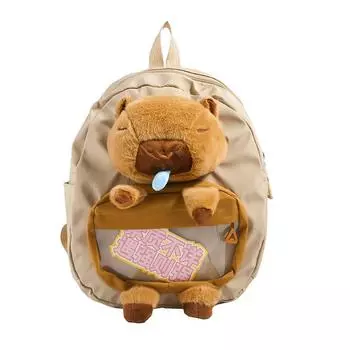 Snot Plush Capybara Backpack With Adjustable Shoulder Straps And Large Capacity