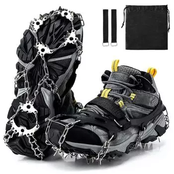 Snow 24 Chain Stainless For Shoe Mountain Snowy Snowy Fall Storage Bag В комплекте кошки, шипы, когти, шипы, сталь, легкий вес, подошвы, скалолазание,