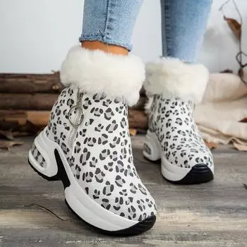 Snow boots 2024 autumn and winter new fleece thickened suede hairy side zipper women s large cotton low cotton boots 36