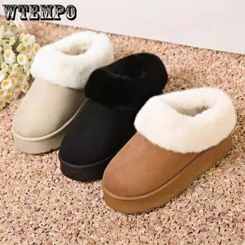 Snow Boots for Women Autumn and Winter Thick Soled Korean Cotton Boots Thickened and Stylish with One Foot Cotton Boots for Warmth 36 чёрный