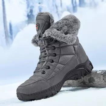 Snow boots men s 2025 winter new velvet warm trend high-top men s shoes outdoor mountaineering thickened men s cotton shoes 38