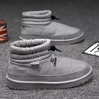 Snow boots men s new winter versatile high-top British style bread shoes trendy cotton shoes warm velvet thickened cotton boots 39