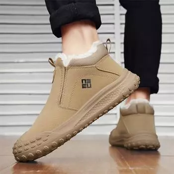 Snow boots men s velvet thickened warm casual men s shoes new high-top short boots wear platform cotton shoes 39