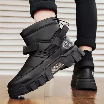 Snow boots new men s warm thick-soled cotton boots piled thickened outdoor Martin boots cotton shoes 39