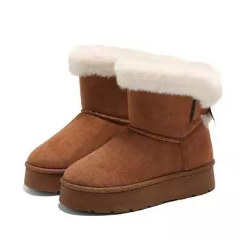 Snow Boots Winter Ladies Shoes Warm Non-slip Platform Plush Short Boots Casual Round Toe Botas De Mujer Shoes for Women 36-41 36