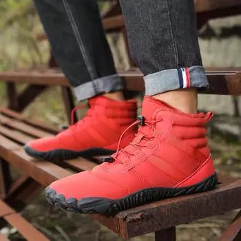 Snow boots winter velvet thickened waterproof and non-slip men s northeast middle cotton boots couple outdoor warm snowshoes 36