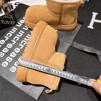 Snow boots women s 2024 new versatile big head thick sole ugly cute cotton shoes women s basic round head warm non-slip boots women 35 кофейный