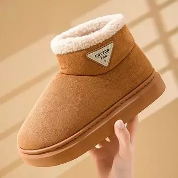 Snow boots women s 2024 winter new fashionable versatile thick-soled heightening bread shoes piled and thickened foreign trade cotton boots women 36 розовый