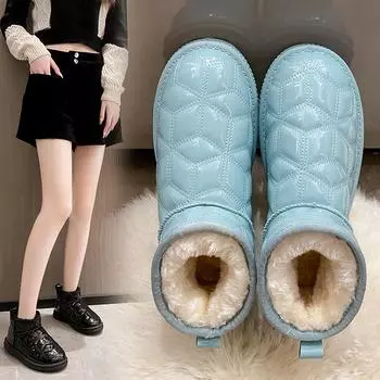 Snow boots women s 2025 new winter velvet thickened waterproof non-slip foreign style warm Northeast cotton shoes 35