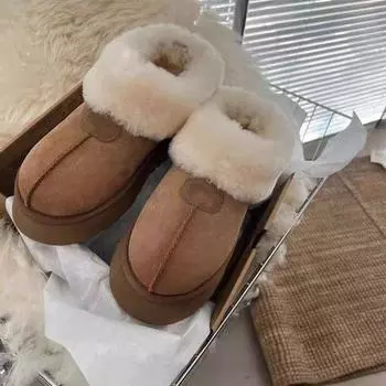 Snow boots women s new fur integrated matte muffin thick-soled short boots in autumn and winter 2025 non-slip velvet thermal cotton 35 чёрный