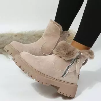 Snow boots women s winter 2024 new velvet women s shoes thermal boots cotton shoes big women s boots 36 чёрный