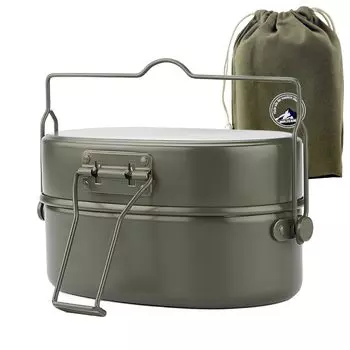 Snow Leopard Combat Cooker 2 типа Плита в военном стиле 2 типа Толстая походная посуда Пароварка 2 плиты Rinkan Рисоварка Костер Готовка