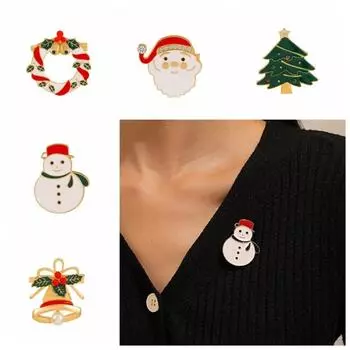 Snow Man Santa Claus Enamel Pins Cartoon Dripping Oil Lapel Pin Fashion Christmas Brooch Daily B