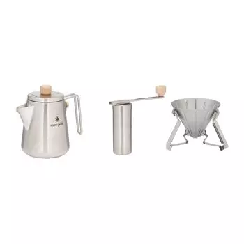 Snow Peak Play Barista Coffee Set Coffee Camping Outdoor [Набор для отдыха на природе] FK-308 (Чайник/мельница/капельница) серебряный