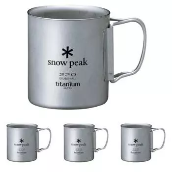 Snow Peak Titanium Double Mug 220 Capacity 220ml Folding Handle MG-051FHR (E4)