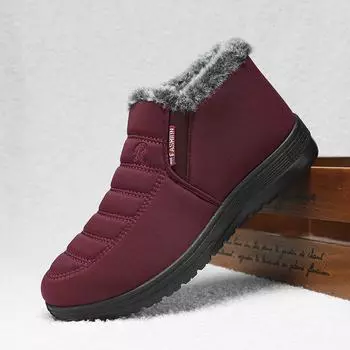 Snow Platform Women Boots Casual Shoes Woman Slip On Ladies Shoes Fashion Ankle Boots Soft Keep Warm Winter Footwear Botas Mujer 36 чёрный