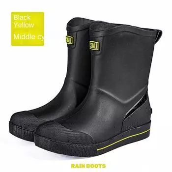 Snow Warm Thick Rain Boots, Kitchen Waterproof And Anti Slip Rain Shoes, Men s Fashionable And Wear-resistant Water Shoes 40