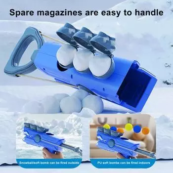 Snowball Launcher Набор для изготовления снежков для детей и взрослых Зимний снежок на открытом воздухе A синий/фиолетовый