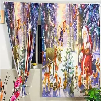 Snowflake Print Curtain for Living Room Decoration, Christmas Voile, Organza Drapes, Grommet Top, Home Decor, Bedroom, 2Panel 2x50W130H(CM)40x51in&Hook